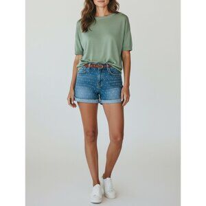 Old Navy Distressed Denim Jean Shorts With Subtle Textured Pattern